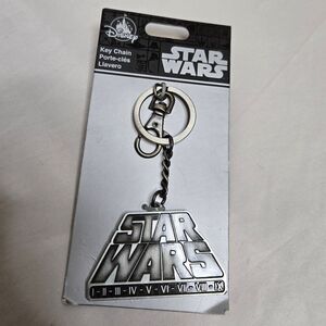 NEW Star Wars logo episodes‎ 1-9 Disney Parks silver heavy keychain bag charm